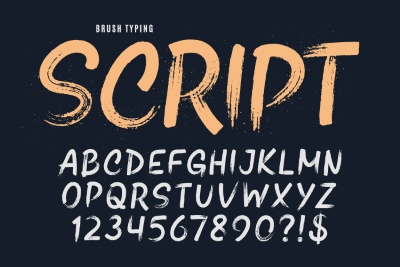 Brush, Raw & Rough Vector Alphabets #2, 29xAI