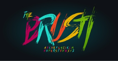 Brush, Raw & Rough Vector Alphabets #2, 29xAI