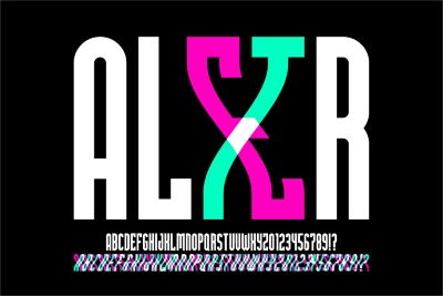 Line Style Vector Alphabets 24xAI