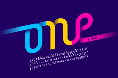 Line Style Vector Alphabets 24xAI