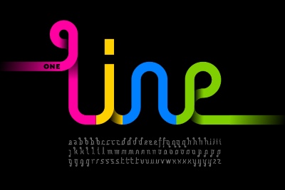 Line Style Vector Alphabets 24xAI