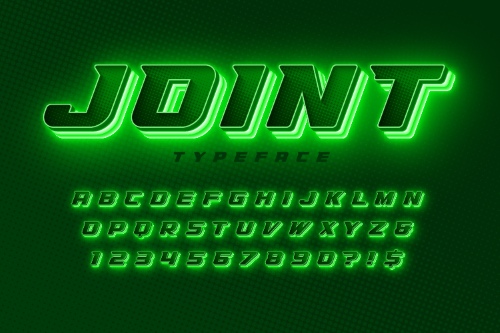 Neon, Bulb & Led Vector Alphabets 18xAI