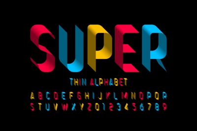 Modern Font Design Vector Alphabets #1, 27xAI