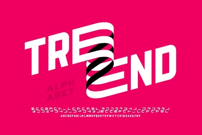 Modern Font Design Vector Alphabets #1, 27xAI