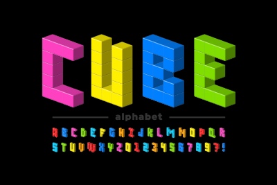 Modern Font Design Vector Alphabets #1, 27xAI