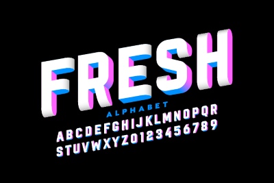 Modern Font Design Vector Alphabets #1, 27xAI