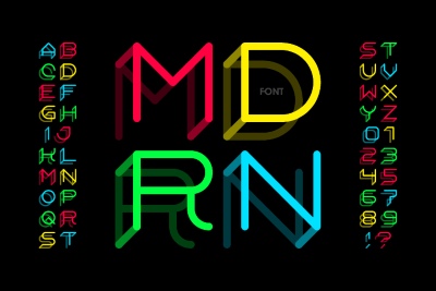 Modern Font Design Vector Alphabets #2, 28xAI