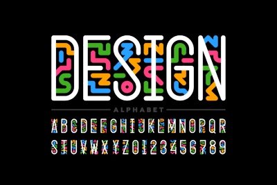 Modern Font Design Vector Alphabets #2, 28xAI
