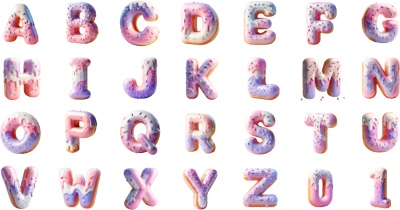 Fluffy Typesets Letters & Numbers 32xAI