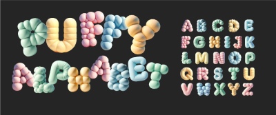 Fluffy Typesets Letters & Numbers 32xAI
