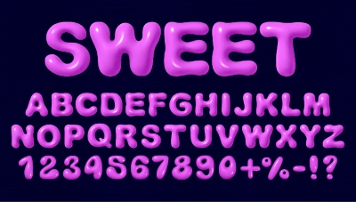 Fluffy Typesets Letters & Numbers 32xAI