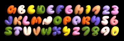 Fluffy Typesets Letters & Numbers 32xAI