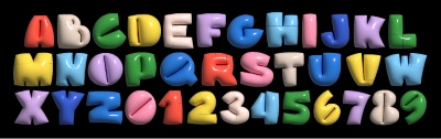 Fluffy Typesets Letters & Numbers 32xAI