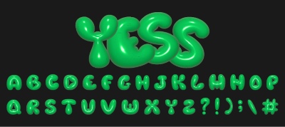 Fluffy Typesets Letters & Numbers 32xAI