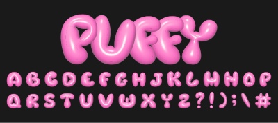 Fluffy Typesets Letters & Numbers 32xAI