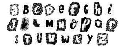 Halftone Typesets Letters & Numbers 25xAI, 2xJPEG