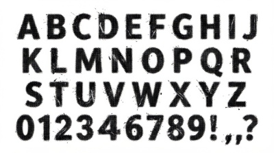 Halftone Typesets Letters & Numbers 25xAI, 2xJPEG