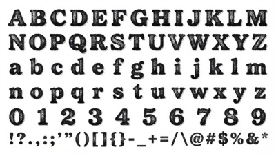 Halftone Typesets Letters & Numbers 25xAI, 2xJPEG