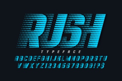 Halftone Typesets Letters & Numbers 25xAI, 2xJPEG