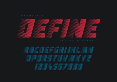 Halftone Typesets Letters & Numbers 25xAI, 2xJPEG