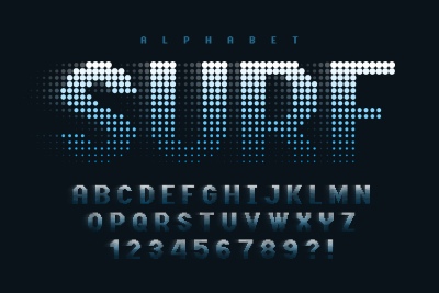 Halftone Typesets Letters & Numbers 25xAI, 2xJPEG