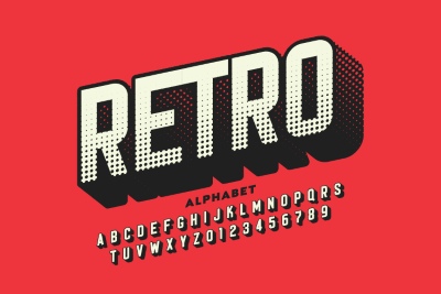 Halftone Typesets Letters & Numbers 25xAI, 2xJPEG