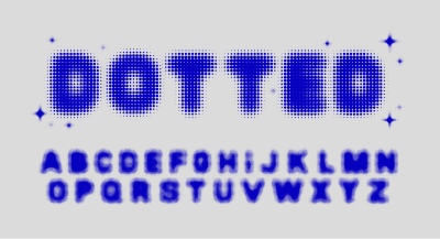 Halftone Typesets Letters & Numbers 25xAI, 2xJPEG