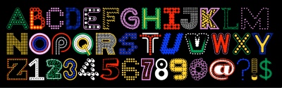 Halftone Typesets Letters & Numbers 25xAI, 2xJPEG