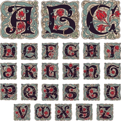 Vintage Typsets Letters & Numbers 31xAI