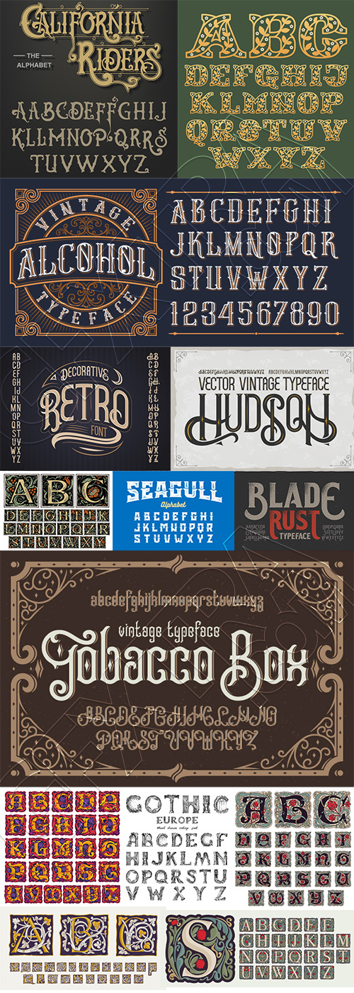 Vintage Typsets Letters & Numbers 31xAI