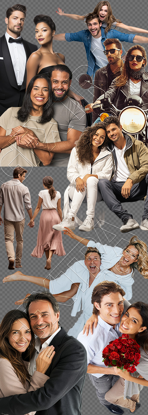 Isolated Valentine Couples #1, 28xPNG