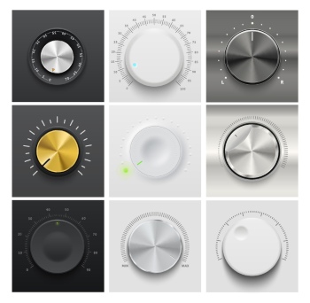 Knobs, Rotate Controllers, Buttons & Interfaces 50xAI
