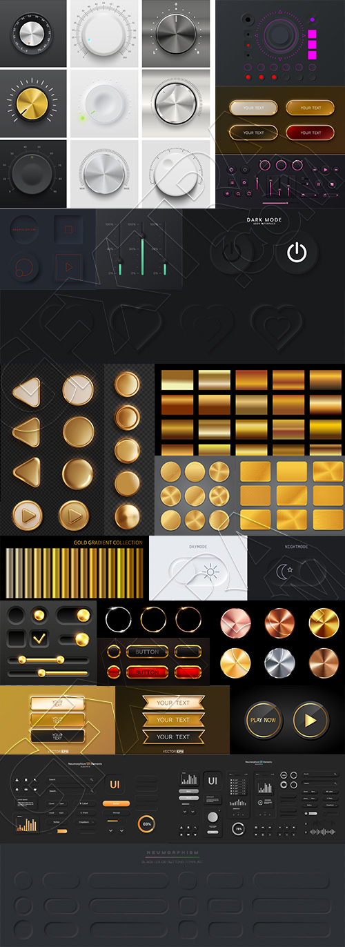 Knobs, Rotate Controllers, Buttons & Interfaces 50xAI Knobs, Rotate Controllers, Buttons & Interfaces 50xAI