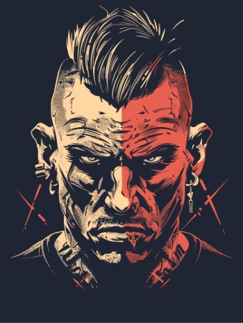 Impactive Tough Guy Faces #1, 25xAI