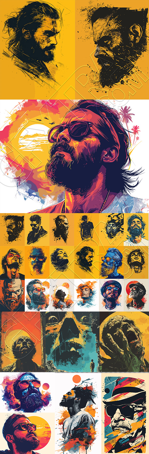 Impactive Tough Guy Faces #4, 25xAI Impactive Tough Guy Faces #4, 25xAI