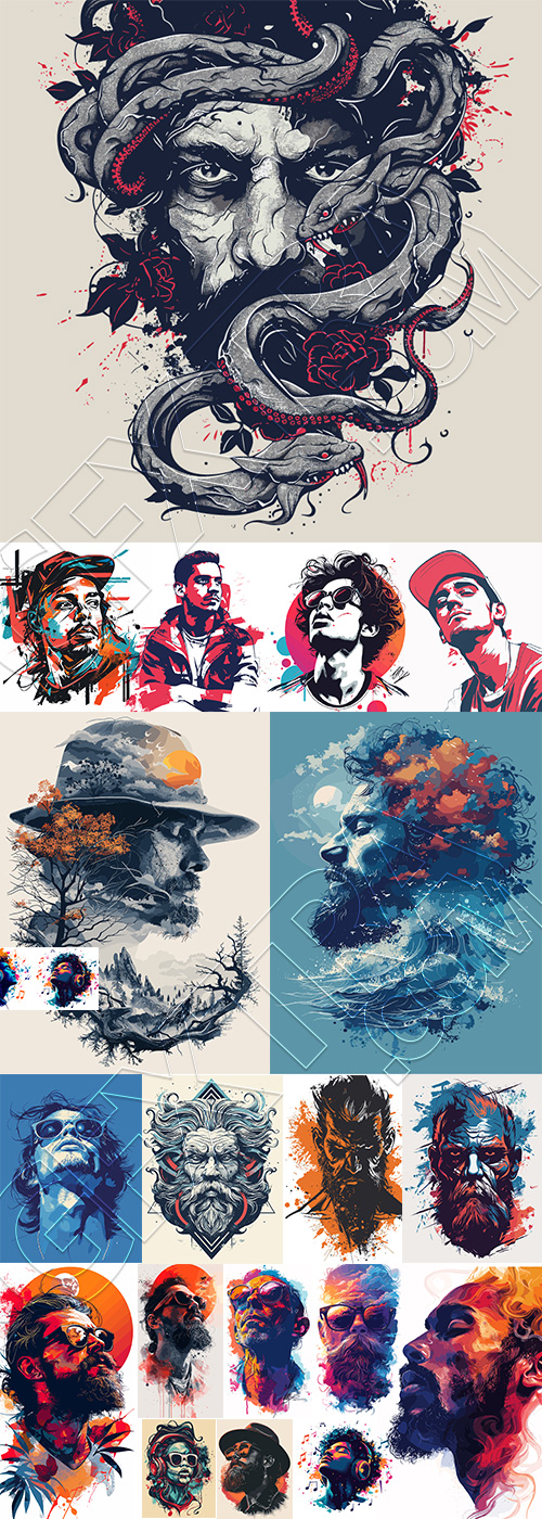 Impactive Tough Guy Faces #5, 25xAI Impactive Tough Guy Faces #5, 25xAI