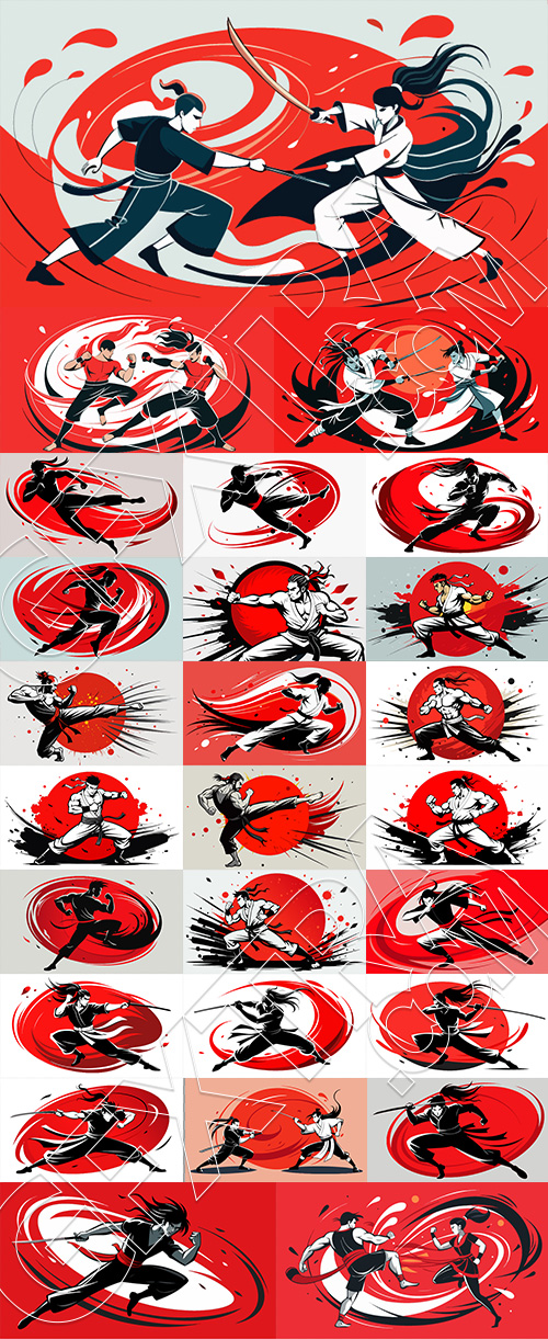 Martial Arts Warriors 27xSVG