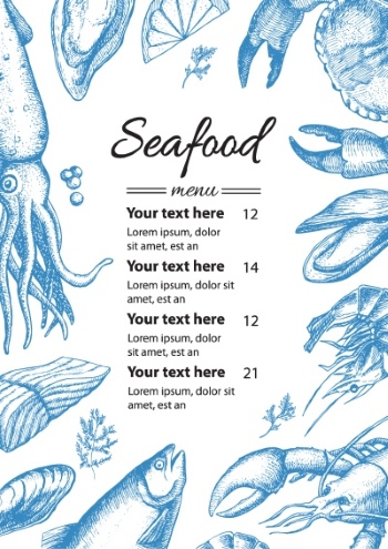 Seafood Restaurant Menu Templates 35xAI