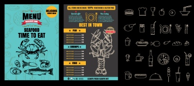 Seafood Restaurant Menu Templates 35xAI