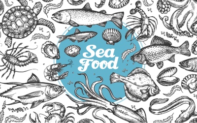 Seafood Restaurant Menu Templates 35xAI