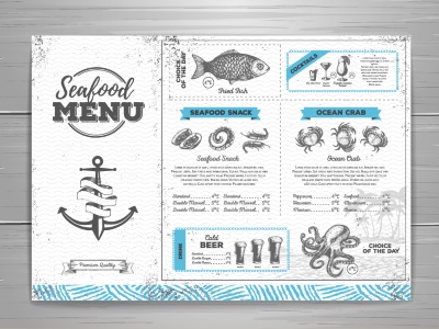 Seafood Restaurant Menu Templates 35xAI