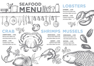 Seafood Restaurant Menu Templates 35xAI