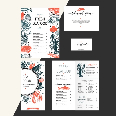 Seafood Restaurant Menu Templates 35xAI