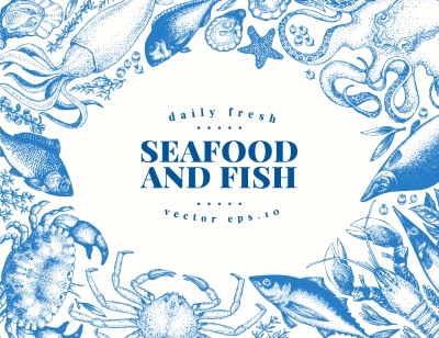 Seafood Restaurant Menu Templates 35xAI