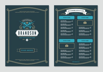 Seafood Restaurant Menu Templates 35xAI