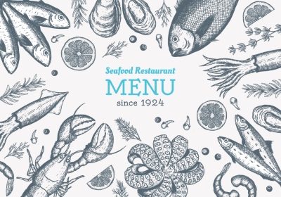 Seafood Restaurant Menu Templates 35xAI