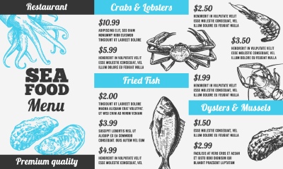 Seafood Restaurant Menu Templates 35xAI