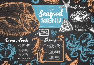 Seafood Restaurant Menu Templates 35xAI