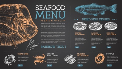 Seafood Restaurant Menu Templates 35xAI