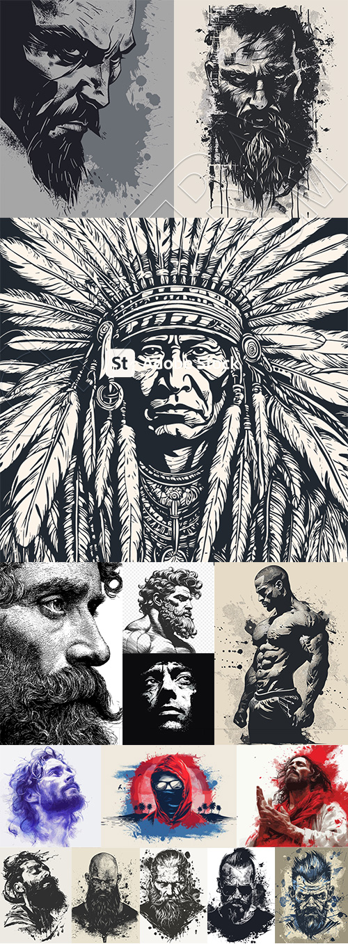 Impactive Tough Guy Faces #6, 25xAI Impactive Tough Guy Faces #6, 25xAI